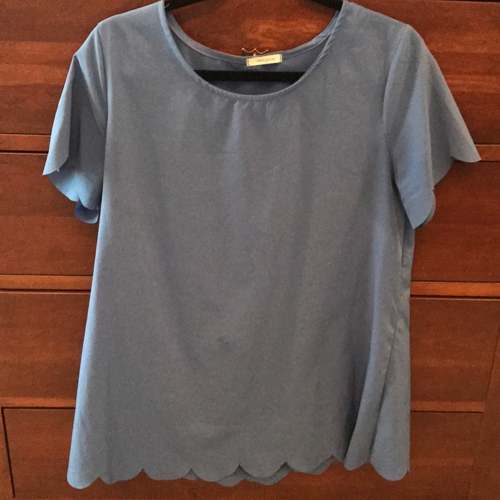 Blue scalloped shirt